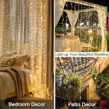 suddus 300 LED Curtain Lights Warm White 2PACK