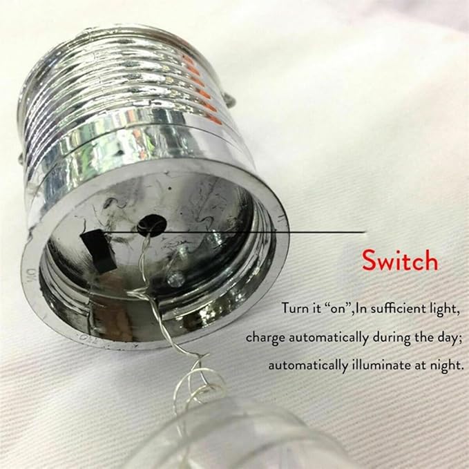 Solar Hanging Camping Lights Garden Yard Pathway Waterproof LED Light Bulb (White)
