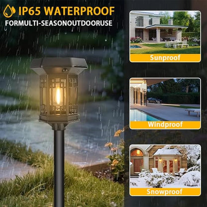 2Pack Solar Pathway Lights Outdoor，LED Solar Garden Lights Waterproof IP44 Outdoor Solar Lights for Yard Path Lawn Walkway Driveway Backyard