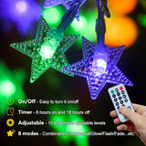 150 LED Color Changing Star String Lights - 65.6ft with Remote, 11 Modes, IP44 Waterproof, Linkable Plug in Lights | Lumora
