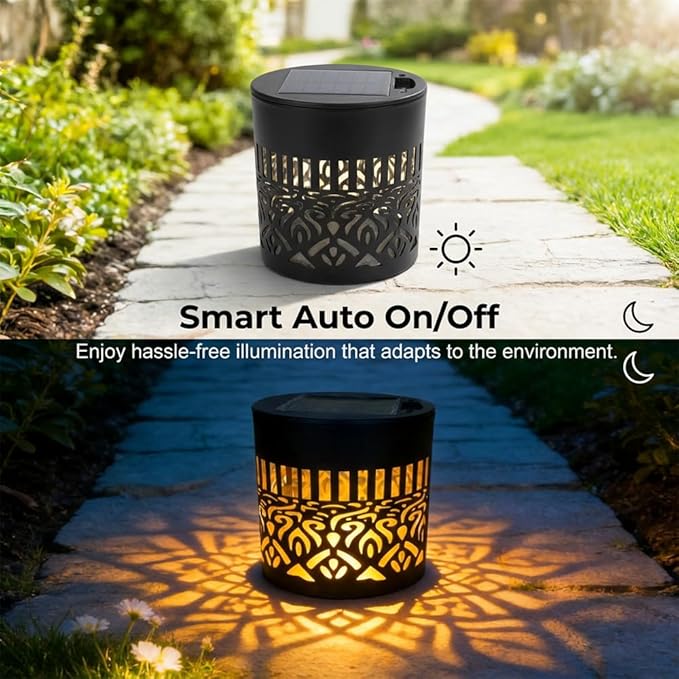 Decorative Solar Mandala Lights, 2026 New Solar Mandala Lights Outdoor, Mandala Theme Waterproof Fence Light for Garden Post Patio Backyard Yard Decor (4 Pcs)