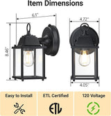 LIT-PaTH Dusk to Dawn Outdoor Wall Lantern, Wall Sconce, Waterproof Proch Light Fixture E26 Base, Aluminum Housing | Lumora