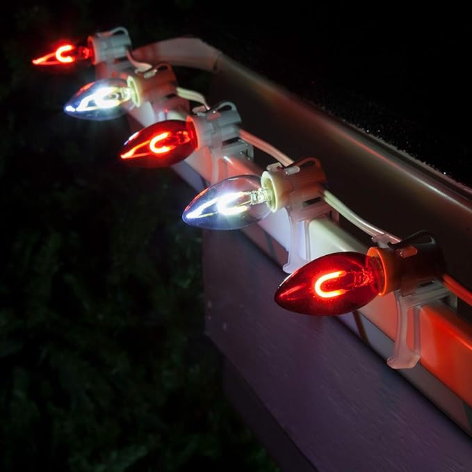 Wintergreen Lighting C9/E17 Light Stringer, 12' Socket Spacing, Outdoor String Light Patio Stringer, Fits C9/E17 | Lumora