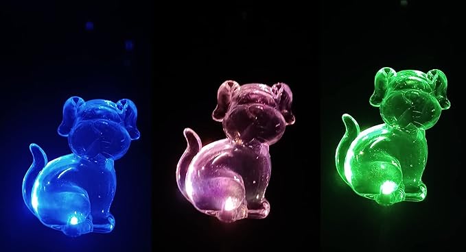 Starry Illuminate 3 PCS Solar Color Changing Style Garden Stake Light Pathway Stake Light (Dog)