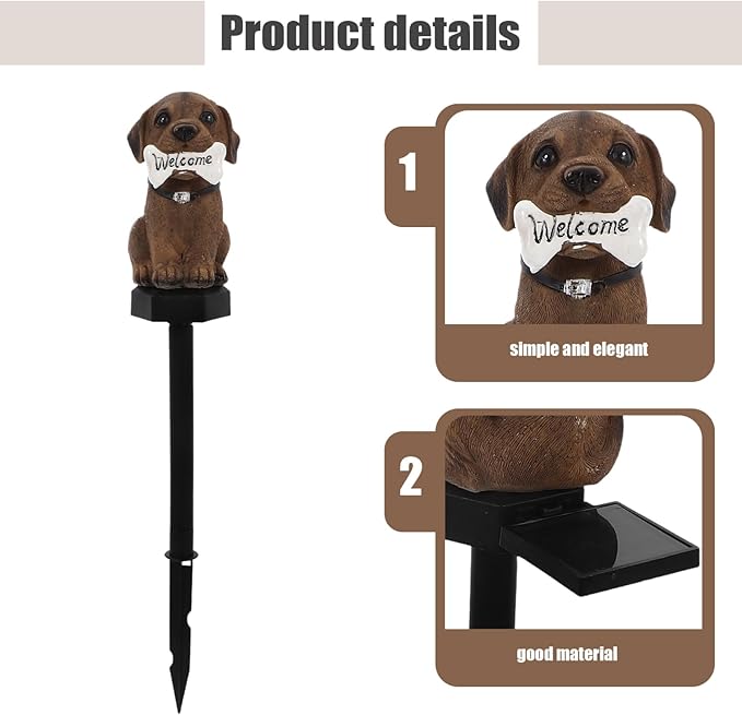 YARNOW Dog Shape Solar Stake Light Solar Powered Outdoor Garden Lamp for Lawn and Decor Led Landscape Lighting for Pathway Patio and Walkway