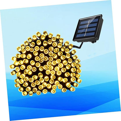 Solar Powered Outdoor LED String Lights Warm White Beads Garden Patio Fairy Lamps for Tree Lawn Deck Wedding Party Decor