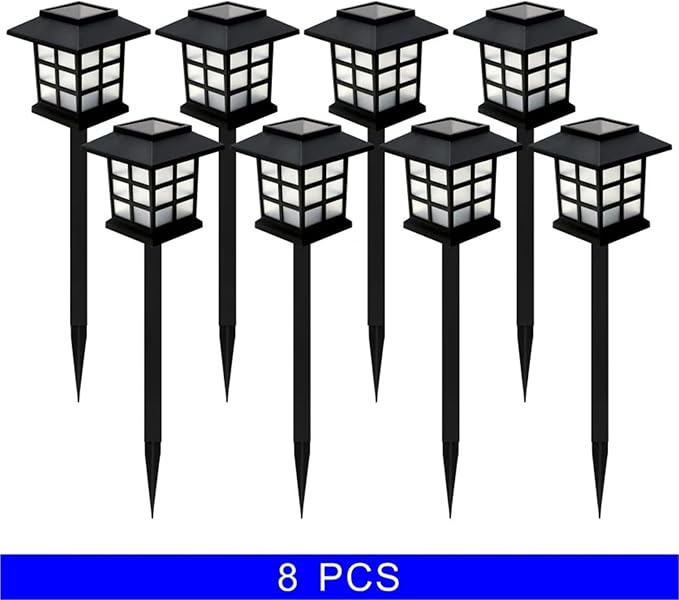 Solar Pathway Lights, 2/4/6/8Pcs Waterproof Outdoor Lawn Lamps, Decorative Landscape Lighting for Garden Yard & Walkways, Auto On/Off(White,8 pcs)