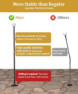 2 Pack 10FT String Light Poles for Outdoor Decor, Sturdy Light Pole with Hard Ground Base, Adjustable Metal Light | Lumora