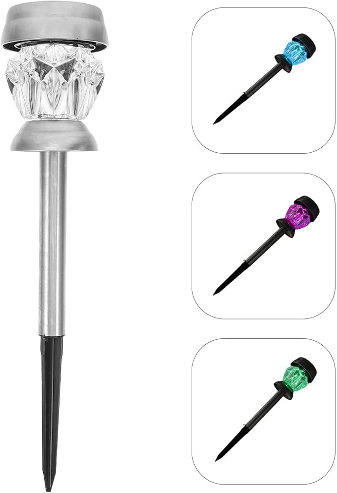 Solar Diamond-Shaped Lawn Light LED Outdoor Garden Light Waterproof Solar Pathway Lamp for Yard Landscape, 1pcs