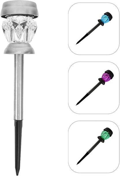 Solar Diamond-Shaped Lawn Light LED Outdoor Garden Light Waterproof Solar Pathway Lamp for Yard Landscape, 1pcs