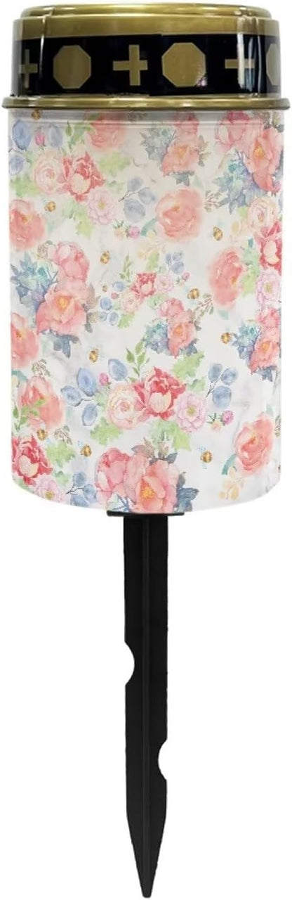 Roses Solar Lights Outdoor Waterproof Solar Garden Light Solar Powered Landscape Path Lights Auto Solar Landscape Lights for Yard Lawn Patio