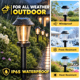 Solar Pathway Lights Outdoor, 8 Pack Warm White Tungsten Filament Solar Lights, 3 Lighting Modes, Auto On/Off, IP65 Waterproof, Dusk to Dawn Solar Garden Lights for Yard, Driveway, Lawn & Landscape
