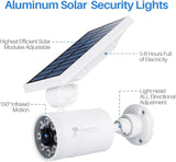 Solar Motion Sensor Light Outdoor of 2, Motion Sensor Solar Lights Aluminum Cameras Fill Flood Security Spotlights | Lumora
