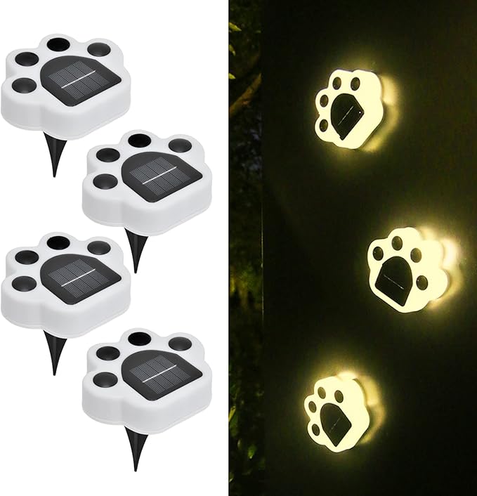LED Solar Light Shape Buried Lamp 4PCS, Outdoor Garden Lawn Decorative Lighting, Solar Powered - Easy Installation, Weather, Ideal for Courtyard Pathway (Warm Light)