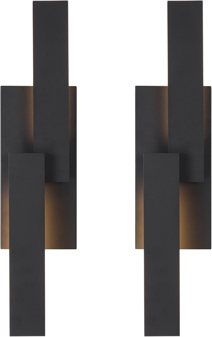 LamQee 24 Inch Aluminum Modern Outdoor Wall Light, 3000K 1000LM 20W Integrated LED, Matte Black Exterior Lighting | Lumora