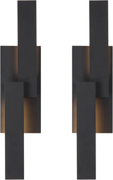 LamQee 24 Inch Aluminum Modern Outdoor Wall Light, 3000K 1000LM 20W Integrated LED, Matte Black Exterior Lighting | Lumora