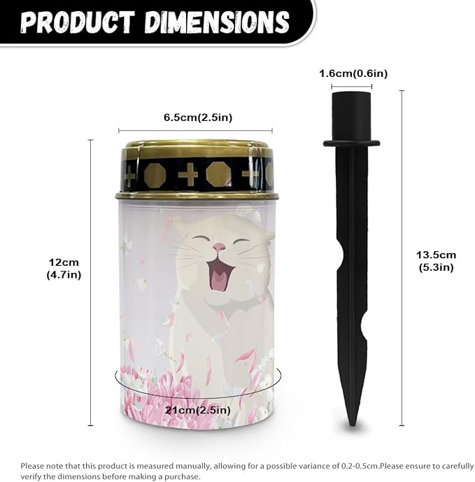 White Cat Cemetery Solar Lights Solar Powered Outdoor Decorative Garden LED Lights Easy to Install Flameless | Lumora