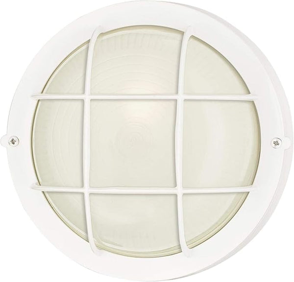 Westinghouse 6783600 One-Light Outdoor Wall Fixture, White Finish, White Glass Lens, Round | Lumora