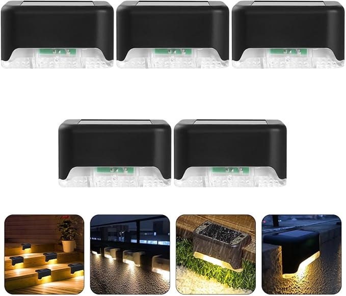 VALICLUD Solar Fence Lights 5pcs Waterproof LED Deck Lights with Warm White Solar Step Lighting for Outdoor Garden | Lumora