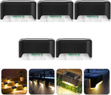 5pcs Solar LED Stair Lights Waterproof Outdoor Garden Deck Lights Warm White Black Shell for Yard Corridor and Patio | Lumora