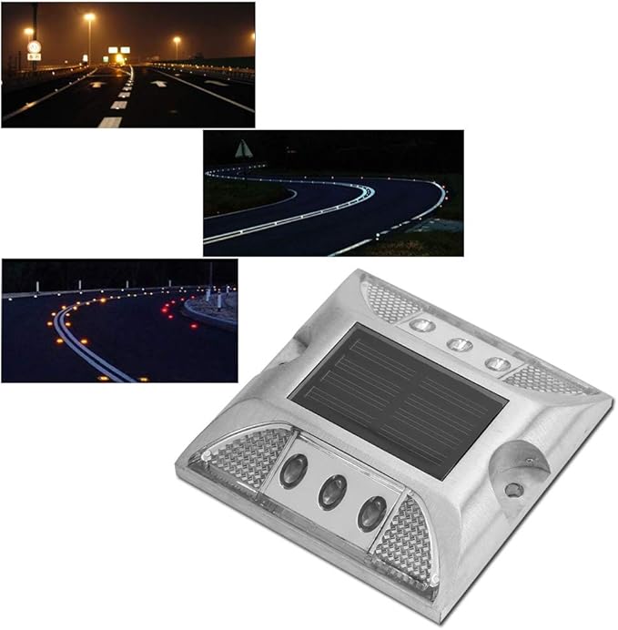 LED Road Reflector,Solar Power Ground Marker Lights,Waterproof Outdoor Driveway Road Highway Spike Lamp,Road Ground | Lumora