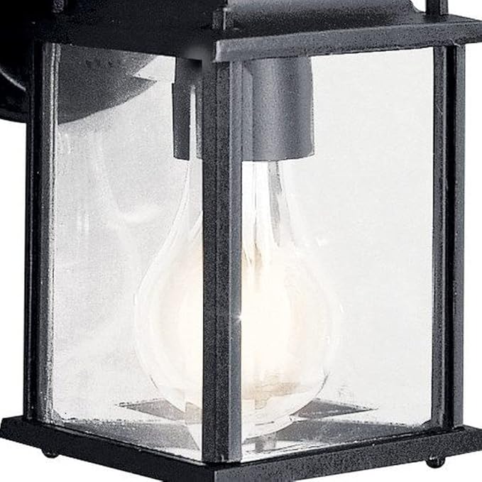 Kichler Barrie 8.5" 1 Light Outdoor Wall Light with Clear Beveled Glass in Black | Lumora