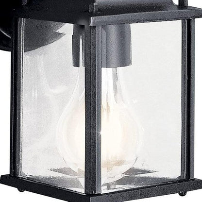 Kichler Barrie 8.5" 1 Light Outdoor Wall Light with Clear Beveled Glass in Black