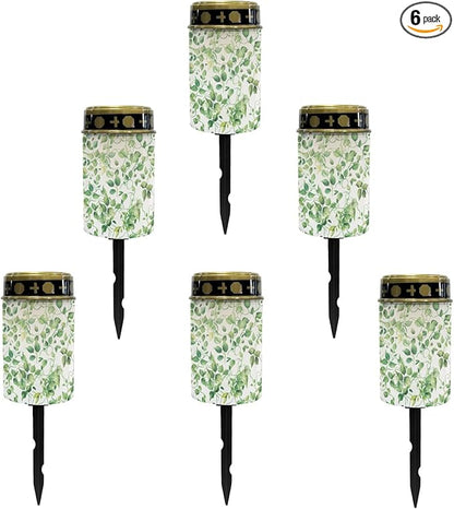 Leaves Green Solar Lights Outdoor Waterproof Pathway Lights Garden Decorative for Yard Patio Walkway Decoration for Grave Solar Lights Wall Light Auto On/Off