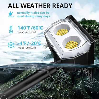 Solar Spot Lights Outdoor,IP65 Waterproof 48LED Path Lights with 3 Lighting Modes, Garden Yard Pathway Pool Wall Lights (Warm White, 6 Pack)