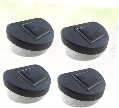 ABOOFAN 4pcs Solar Outdoor Garden Light LED Wall Lamps with Black Shell White Light for Garden Pathway Porch and Wall Decor