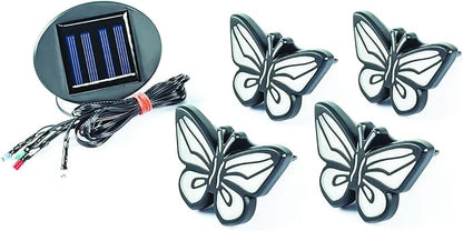 TENKO Butterfly Lights - The All Weather Solar Decorative Indoor Outdoor Lighting Butterfly Light - 4 Piece Set, Black