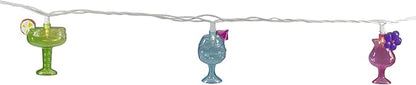 Northlight Cocktail Glasses Patio Light Set - Multi-Color - 7.25' White Wire - 10ct