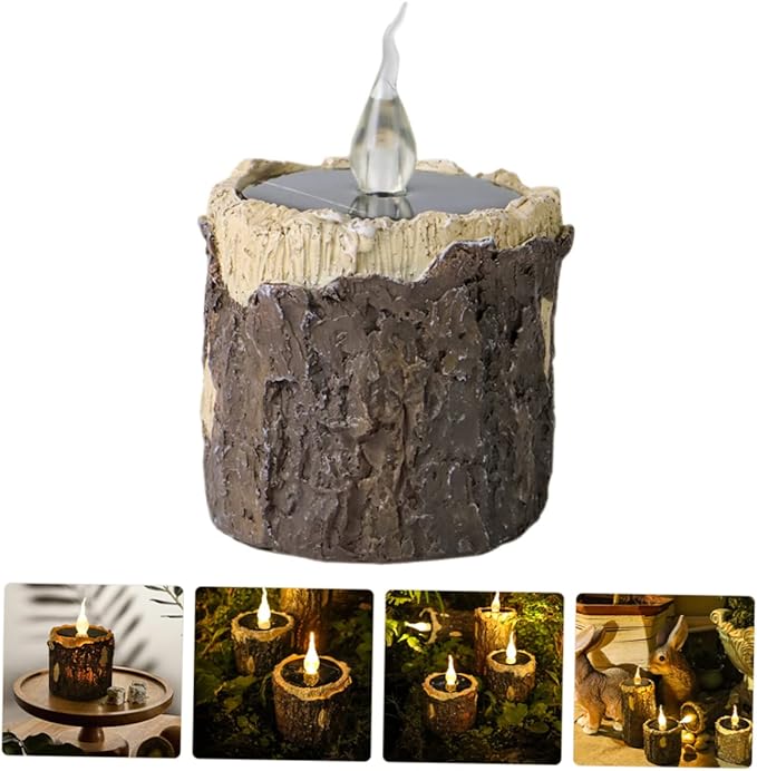 SUPVOX Solar Stump Lamp Led Outdoor Decorative Light for Garden Pathway Easy Installation Solar-Powered Landscape Light for Patio Lawn and Courtyard