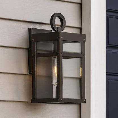 Hinkley Porter Collection Extra Small Wall Mount Lantern, 120V – Add Security to Porches, Patios & Exterior Spaces with Ultra-Durable Outdoor Lighting, Oil Rubbed Bronze