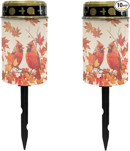 Thanksgiving Birds Solar Lights Outdoor Waterproof Solar Pathway Lights Set of 10 LED Solar Lantern Landscape Lighting for Yard Patio Solar Stake Lights Wall Light Auto On/Off