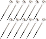 12pcs Stainless Steel Solar Outdoor Pathway Stake Lights for Yard Garden, Waterproof White LED Landscape Lighting | Lumora