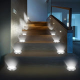 8 Pack Solar Ground Lights, Modern Outdoor Waterproof LED Landscape Lights, Cold Color, 12 LEDs Each, Pathway | Lumora