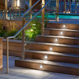10 Pack LED Stair Lights Kit Low Voltage Deck Lights Waterproof IP65 Outdoor 1-2/5" Recessed Wood LED Deck Lighting | Lumora