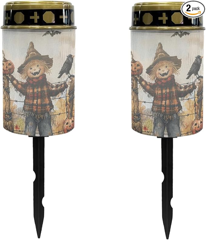 Happy Thanksgiving Day Outdoor Solar Lights Solar Stake Lights Waterproof Set of 2 Solar Walkway Lights Yard Pathway Light Solar Lantern,Wall Light Auto On/Off