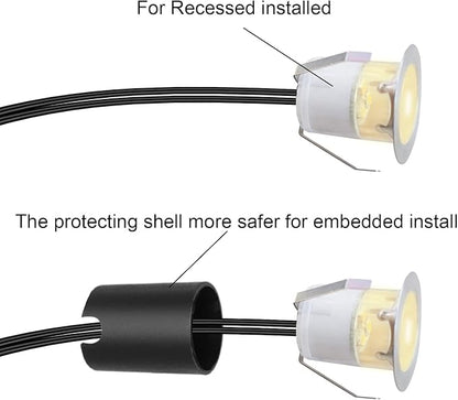 LED Recessed Deck Light Kits with Protecting Shell,LED Outdoor Landscape Lighting IP67 Waterproof, DC 12V Low Voltage for Garden,Yard,Stair,Patio,Floor,Kitchen Decoration In Ground (10pcs,RGB)