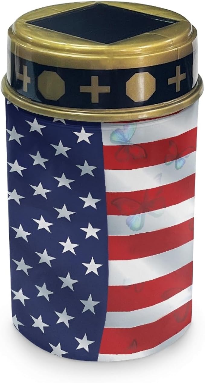 US Flag Solar Stake Lights Outdoor Solar Garden Pathway Lights for Yard Patio Flameless Warm White Walkway Lights Landscape Decorativer Lighting for Driveway Path,Pretty Soptlights