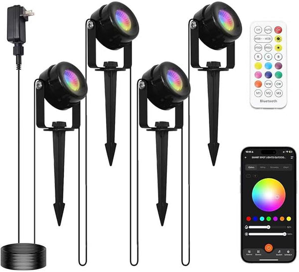 HISTAR Low Voltage Landscape Lighting with Bluetooth App Control & Remote, Outdoor Spot Lights for Fence Tree | Lumora