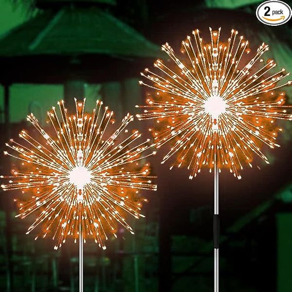 JJGoo Solar Firework Lights, 2 Pack 120 LEDs 2 Lighting Modes Solar Garden Lights Outdoor Waterproof for Yard Patio | Lumora