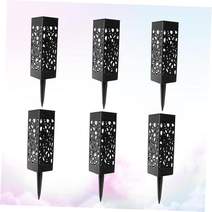 8 Pcs Solar Pathway Lights Outdoor Hollow Ground Design Lawn Lamps with White LED Easy Install Solar Lawn Lighting for Garden Driveway Auto Off Light Sensor