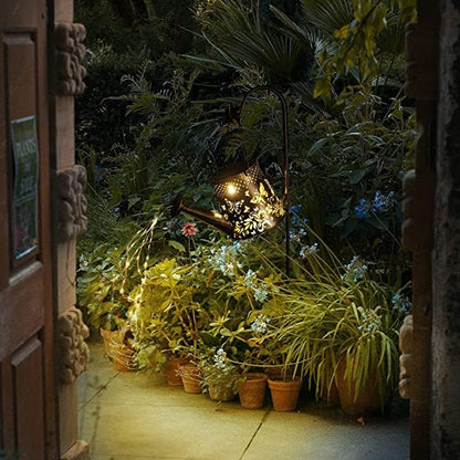 Solar Watering Can Lights Outdoor Garden, LED Butterfly Fairy Light Hanging Waterproof Butterfly Pattern Design,Decorative Retro Shower Lights for Garden Table Patio Yard Pathway Walkway(with Bracket)