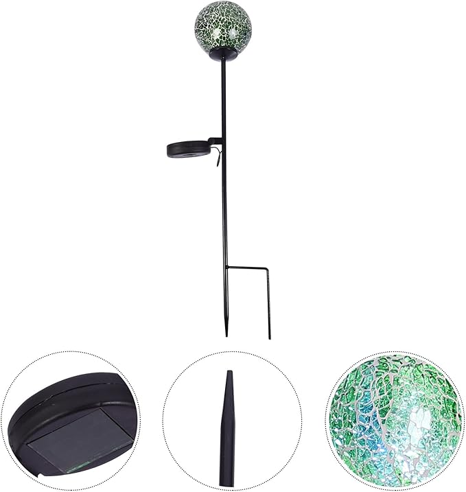 Solar Decorative Glass Ball Lawn Light Waterproof Solar Garden Lamp Ball-Shaped LED Yard Light Outdoor Landscape Path Lighting for Patio and Backyard
