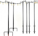 Lightdot Outdoor String Light Poles, 9FT Metal Patio Light Poles Post for Outside with Fork for Outside Hanging | Lumora