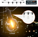 Kawaya Outdoor String Lights 25 FT LED Patio Light with 12+1 Shatterproof Edison Globe Bulbs - IP65 Waterproof | Lumora