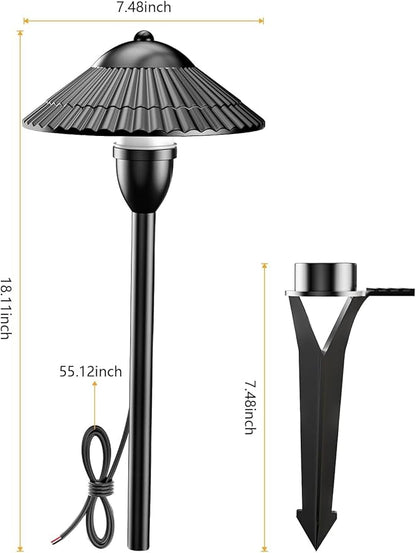 ZUCKEO RGBW Low Voltage Landscape Lighting 5W Color Changing Pathway Lights 12-24V Multi-Color LED Path Lights Waterproof for Yard Garden Walkway Holiday (12 Pack with Connectors)