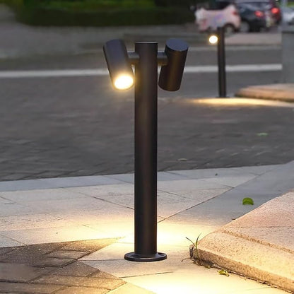 Modern Pathway Lights Adjustable Angle Spotlight Post Lights Outdoor Path Lights LED 2700K Warm Light Walkway Lighting Landscape Sideway Lighting IP65 Waterproof (2-Light)